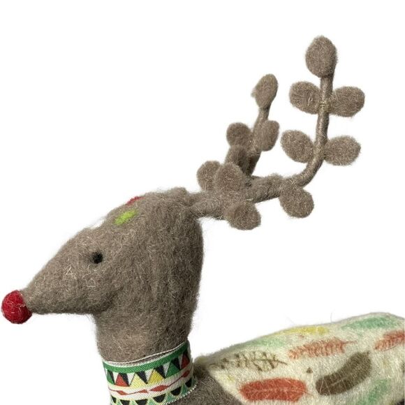 Bohemian Felt Reindeer Figurine/Christmas Decoration - Picture 7 of 8